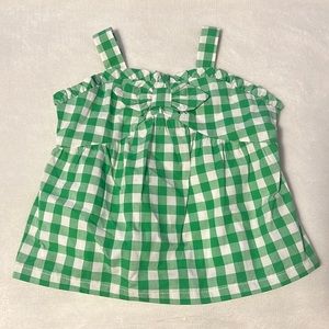Janie and Jack Green Plaid Top